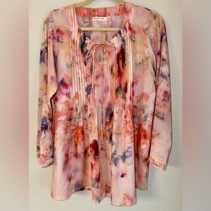 🌸 Karyn Seo Silk Blend Floral Peasant Top - Medium